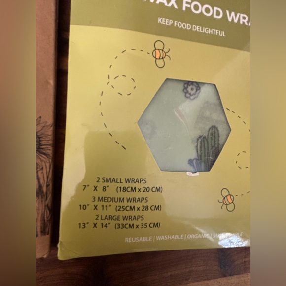 2 NWT Beeswax Food Wrap Reusable Washable Sustainable - Picture 3 of 4